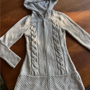 Athleta Light Gray Hooded Cardigan